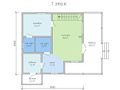 Полутораэтажный дом шале из бруса 9х9 с террасой Услада